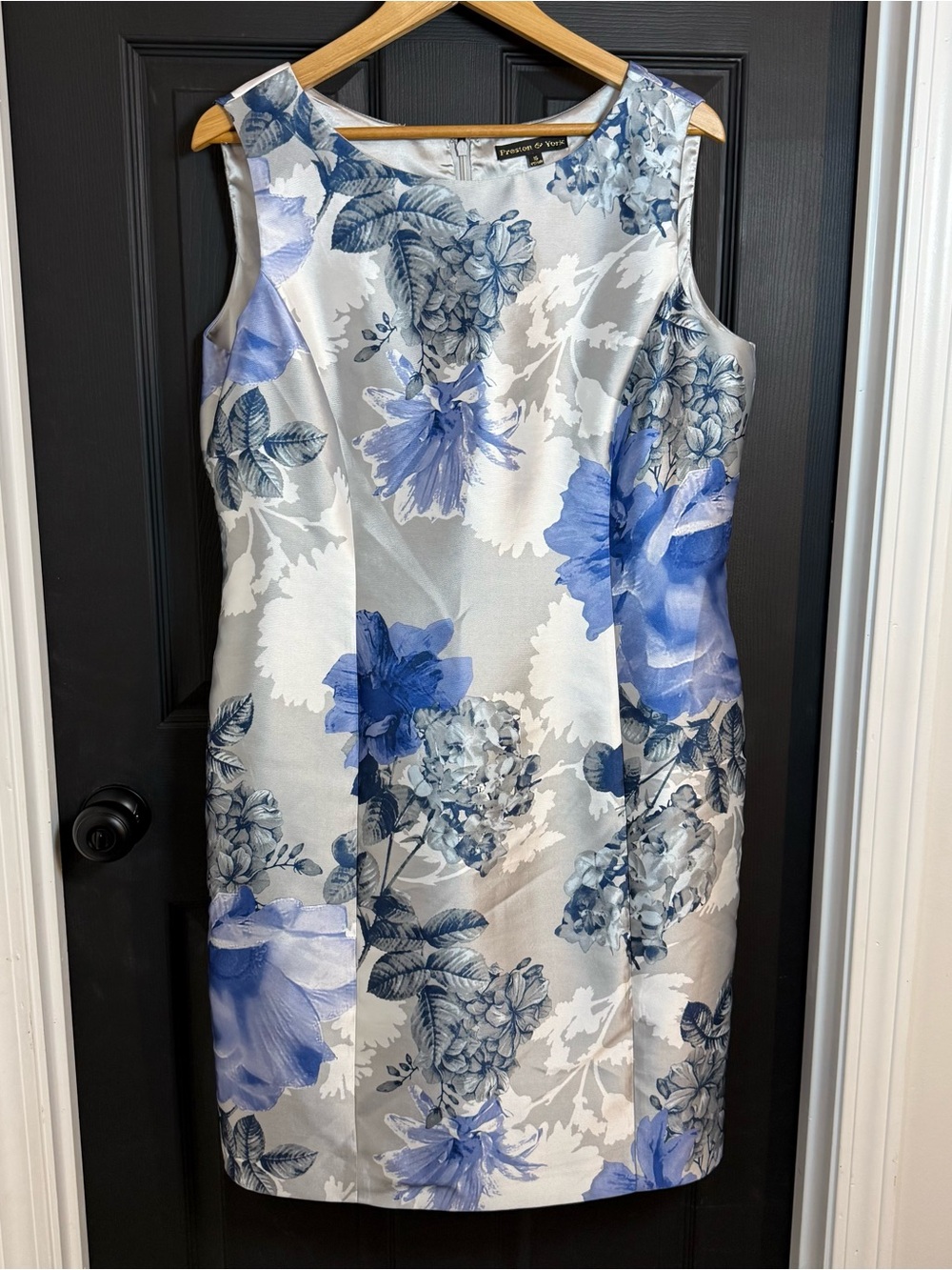 Preston & York Blue and White Floral Sheath Dress